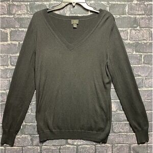 Worthington Sweater Womens Large Black Knit Lite Classic Career Office Classic